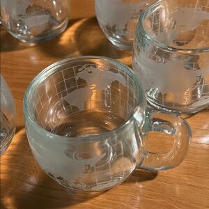 Nestle Glass World Map Mugs - set of 6